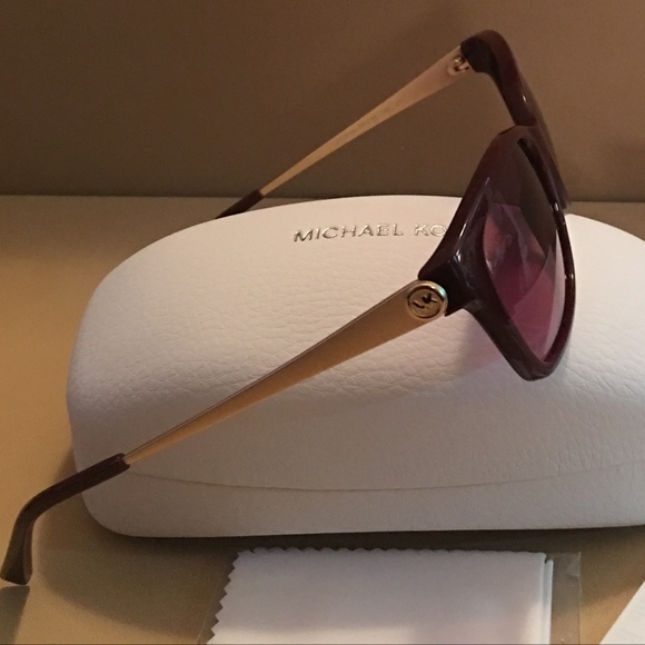 NIB MICHAEL KORS BURGUNDY & GOLD SUNGLASSES - SEXY - Picture 8 of 8
